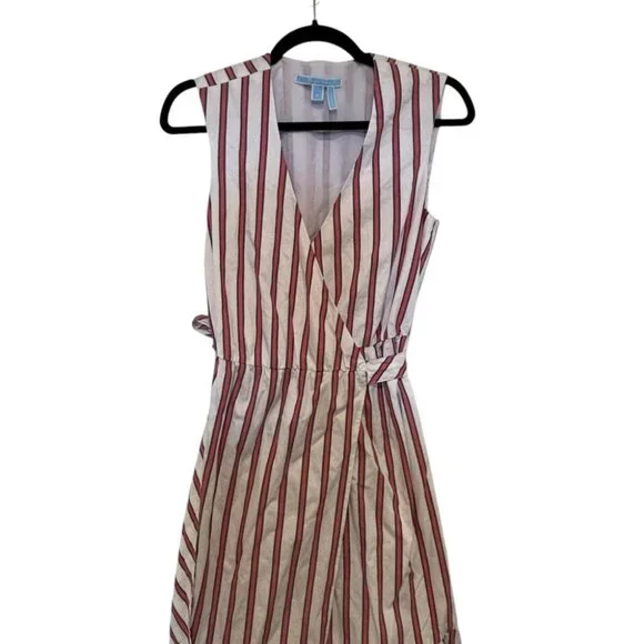 Draper James Stripe Faux Wrap Tank Dress Size 4 - Picture 4 of 10